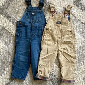Two 2T Oshkosh Overalls